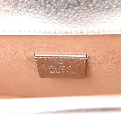 Gucci Metallic Textured Calfskin Crystal Small Dionysus Shoulder Bag Silver 6 of 13