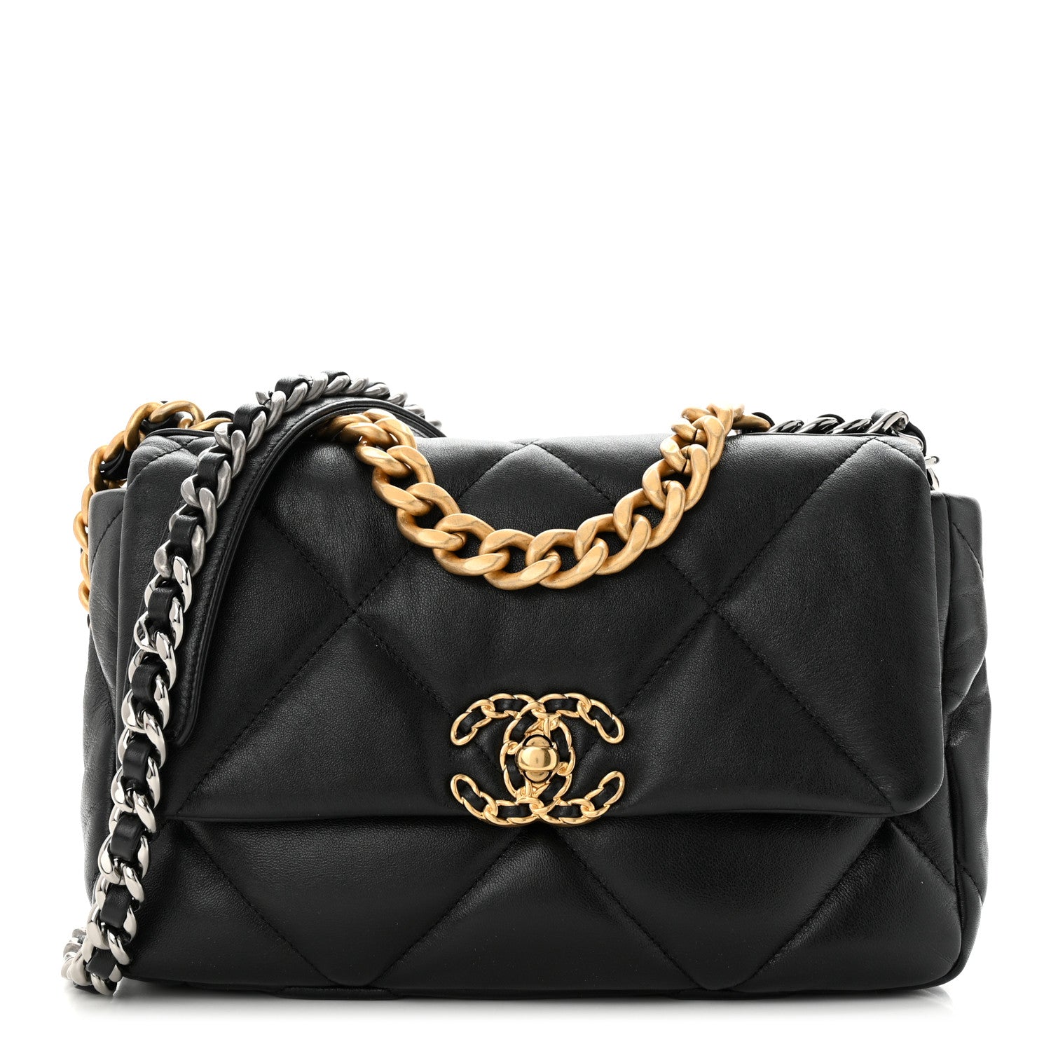 Chanel Lambskin Quilted Medium Chanel 19 Flap Black 1 of 10