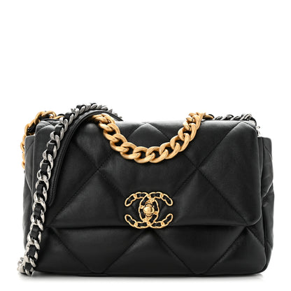 Chanel Lambskin Quilted Medium Chanel 19 Flap Black 1 of 10