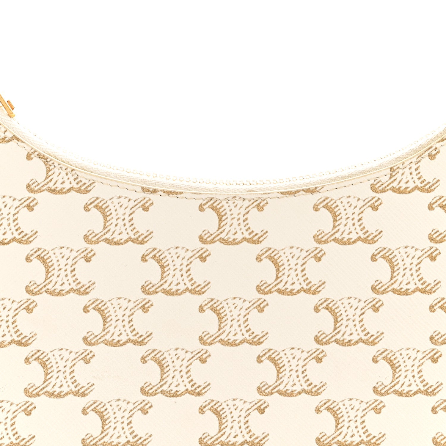 Celine Canvas Calfskin Ava Triomphe Shoulder Bag White 8 of 12