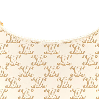 Celine Canvas Calfskin Ava Triomphe Shoulder Bag White 8 of 12