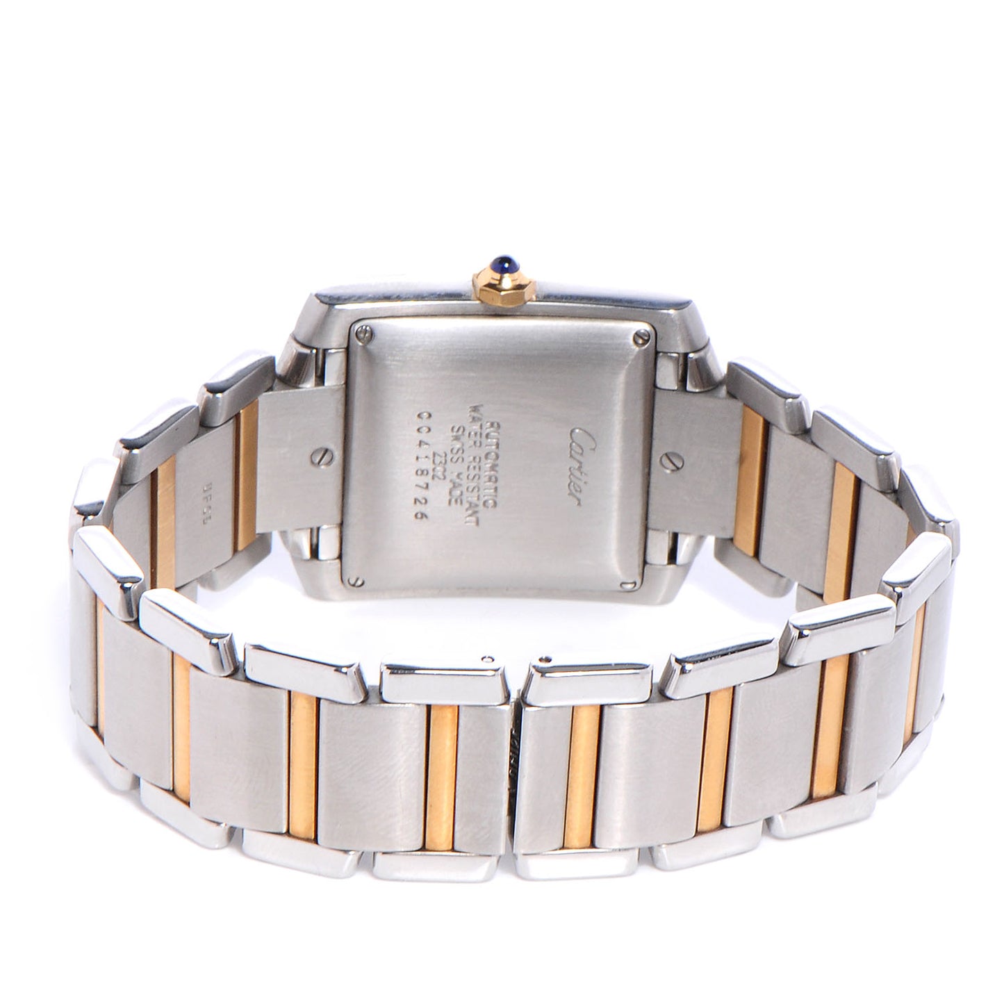 Stainless Steel 18K Yellow Gold 28mm Tank Francaise Automatic Watch