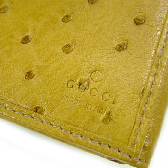 Ostrich Metal Bar Continental Wallet Tan