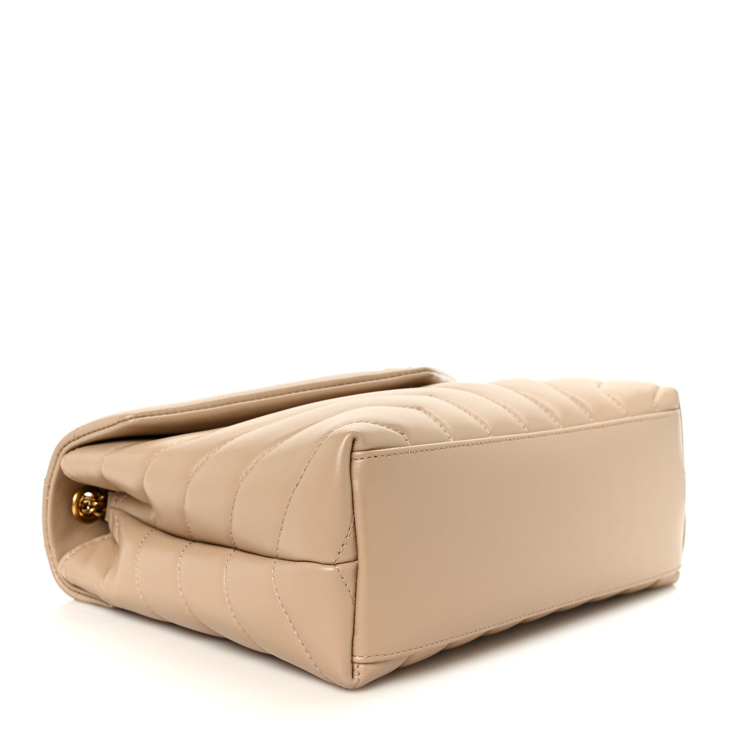 Saint Laurent Calfskin Y Quilted Monogram Small Loulou Chain Satchel Dark Beige 4 of 12