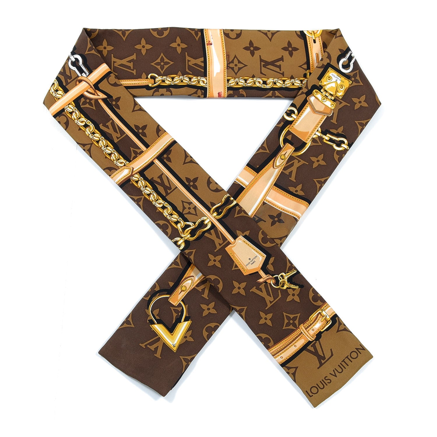 Louis Vuitton Silk Monogram Confidential Bandeau Brown 1 of 3