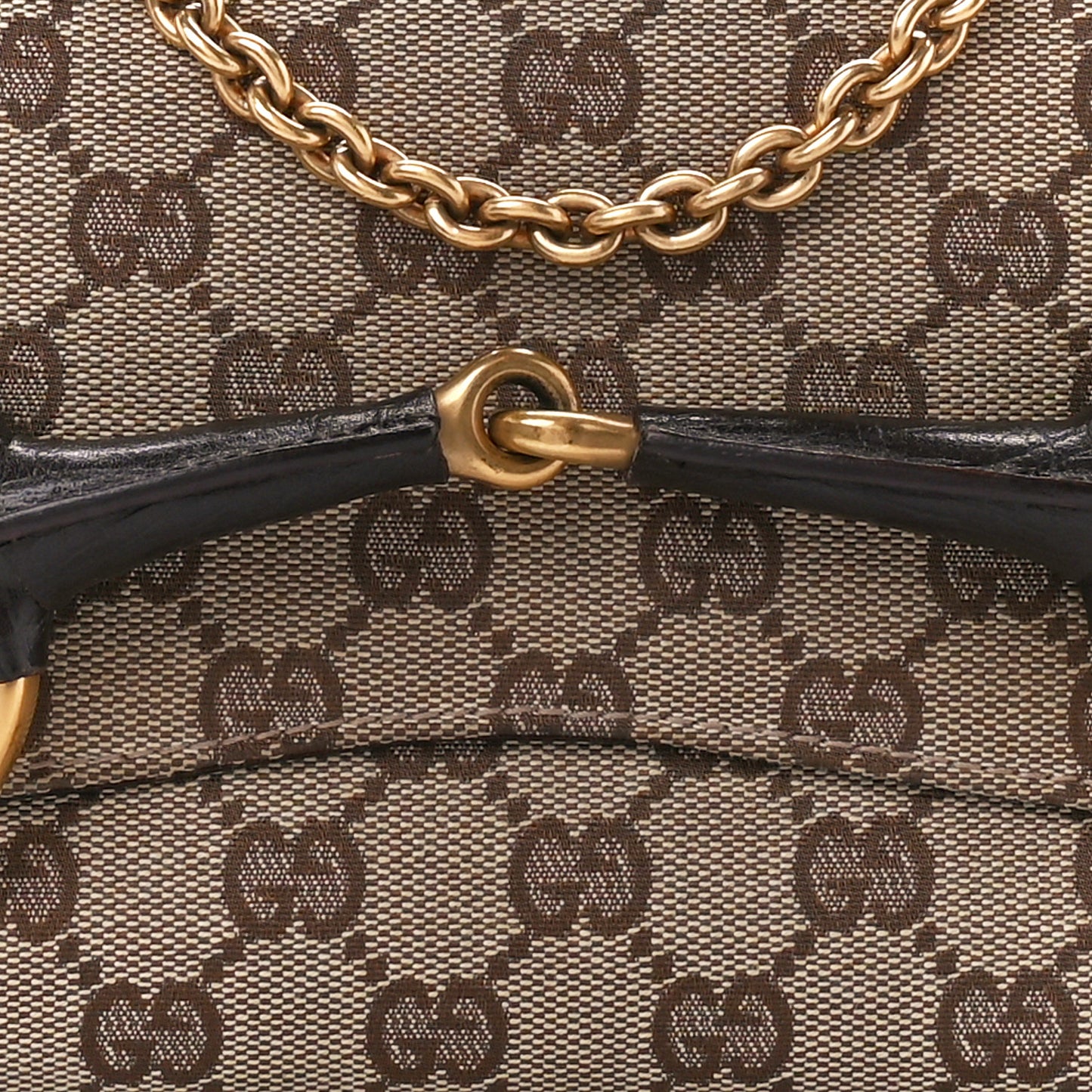 Monogram Horsebit Clutch Dark Brown