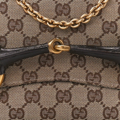 Gucci Monogram Horsebit Clutch Dark Brown 8 of 11