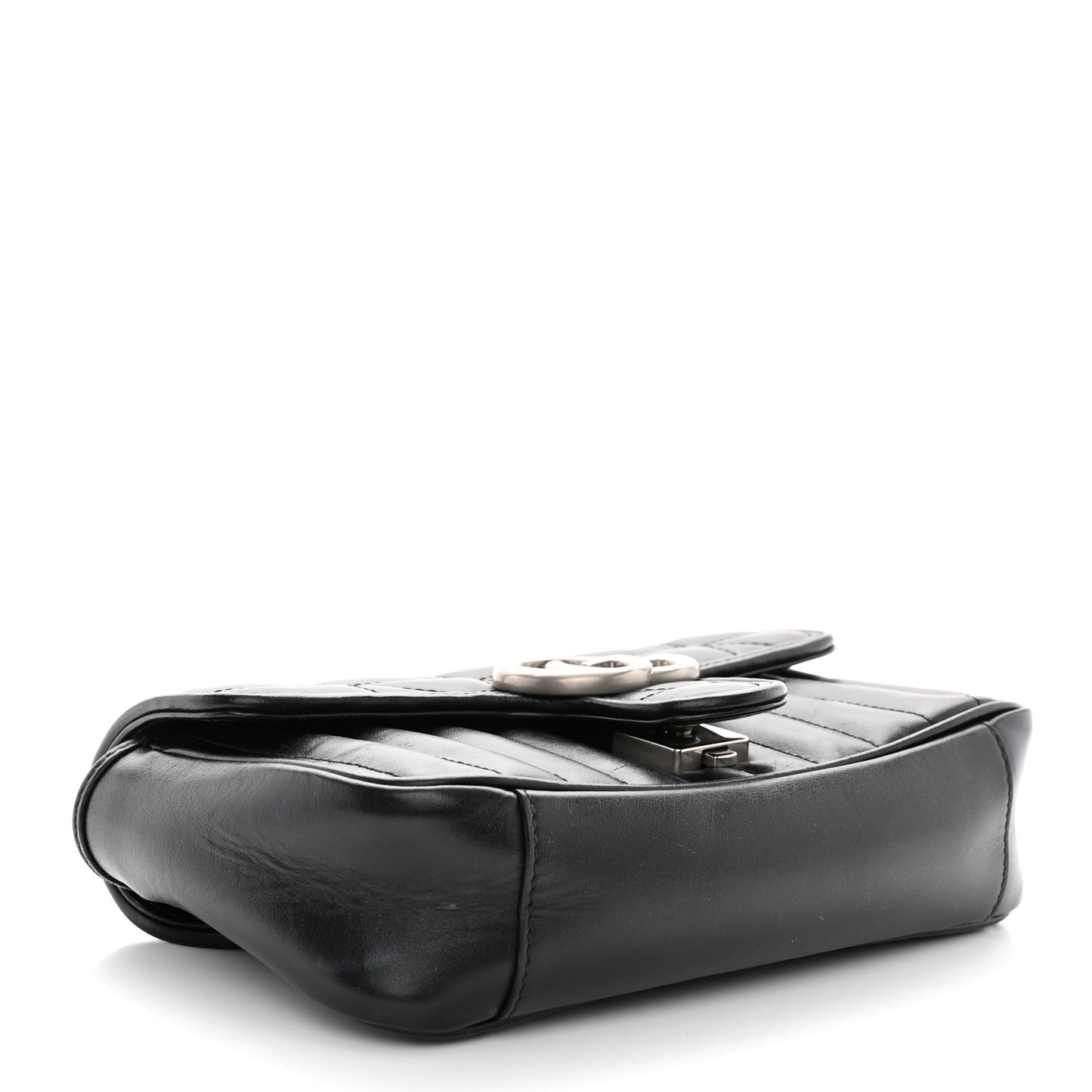 Calfskin Matelasse Aria Small GG Marmont Shoulder Bag Black