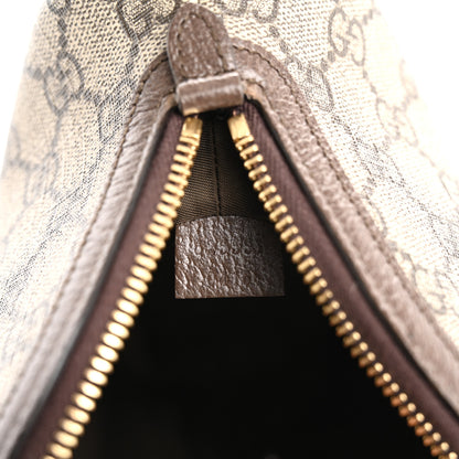 Gucci GG Supreme Monogram Textured Calfskin Web Large Ophidia Cosmetic Case Beige Ebony New Acero 6 of 10