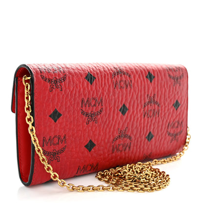 MCM Visetos Large Patricia Wallet On Chain Red 2 of 8