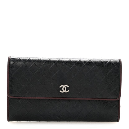 Chanel Calfskin Diamond Stitched Flap Wallet Black 1 of 12