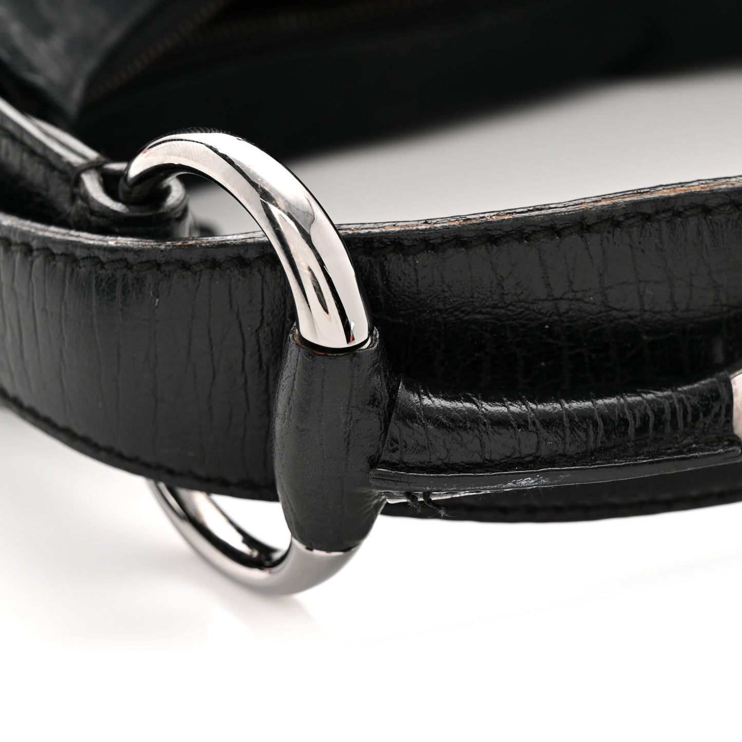 Monogram Medium Horsebit Chain Hobo Black