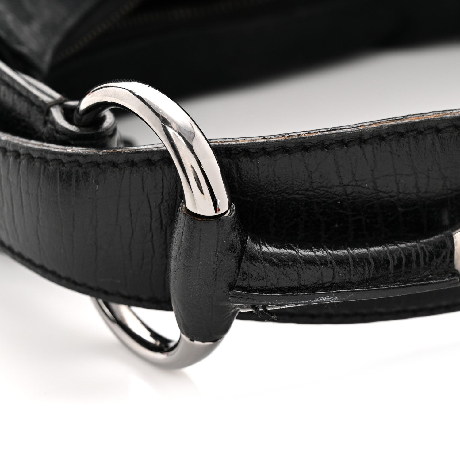 Gucci Monogram Medium Horsebit Chain Hobo Black 11 of 13