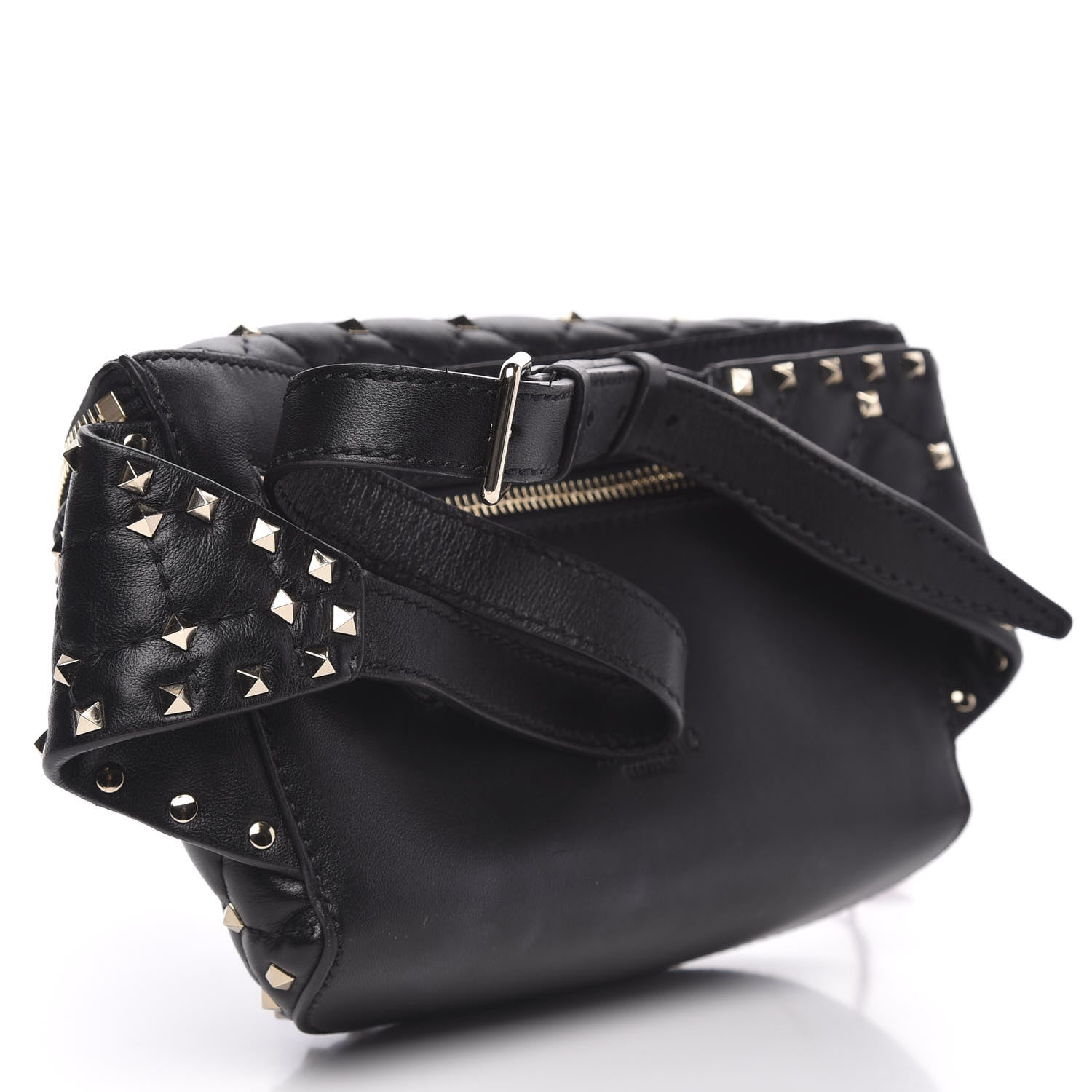 Valentino Garavani Lambskin Rockstud Spike Belt Bag 75 Black 3 of 10