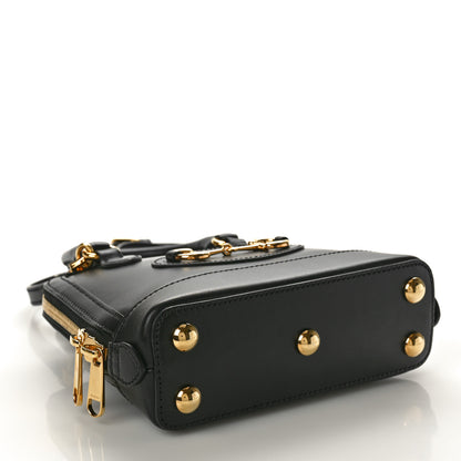 Gucci Boarded Plutone Calfskin Mini Horsebit 1955 Top Handle Bag Black 4 of 10