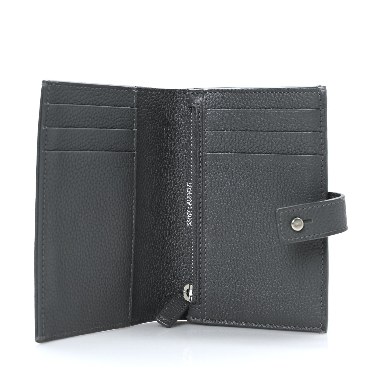 Grained Calfskin Sac De Jour Compact Wallet Fog