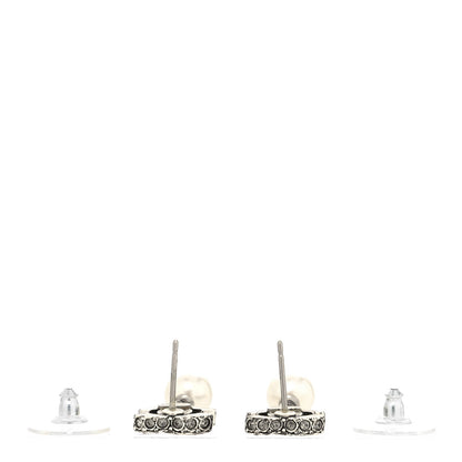 Chanel Crystal Pearl CC Drop Earrings Silver 3 of 4