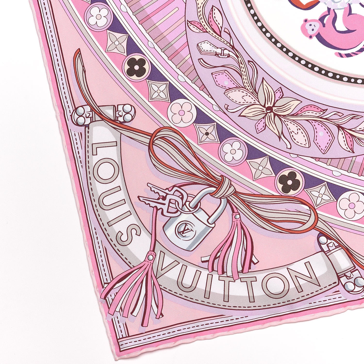 Louis Vuitton Silk Superstition LV Square Scarf Rose Clair 3 of 6