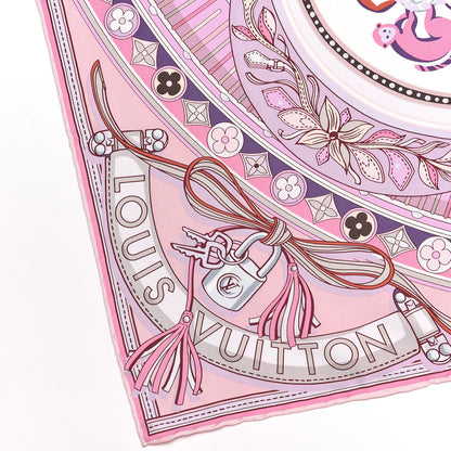 Louis Vuitton Silk Superstition LV Square Scarf Rose Clair 3 of 6