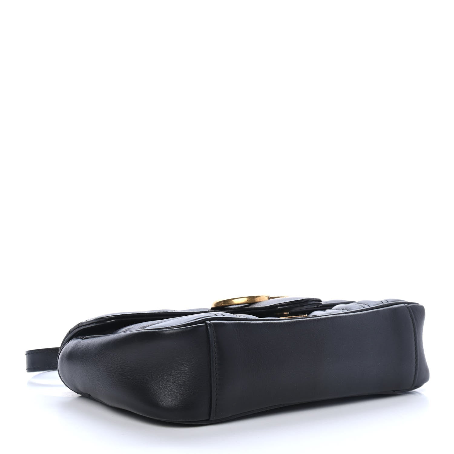 Gucci Calfskin Matelasse Mini GG Marmont Shoulder Bag Black 3 of 4