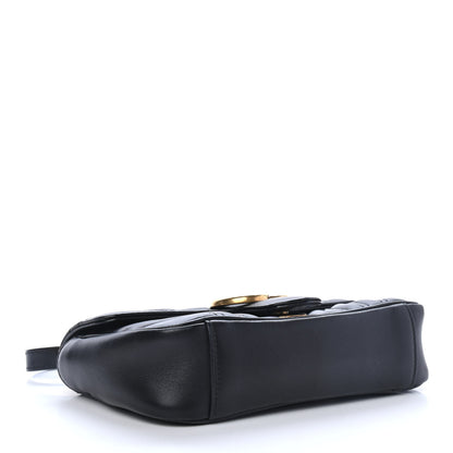 Gucci Calfskin Matelasse Mini GG Marmont Shoulder Bag Black 3 of 4