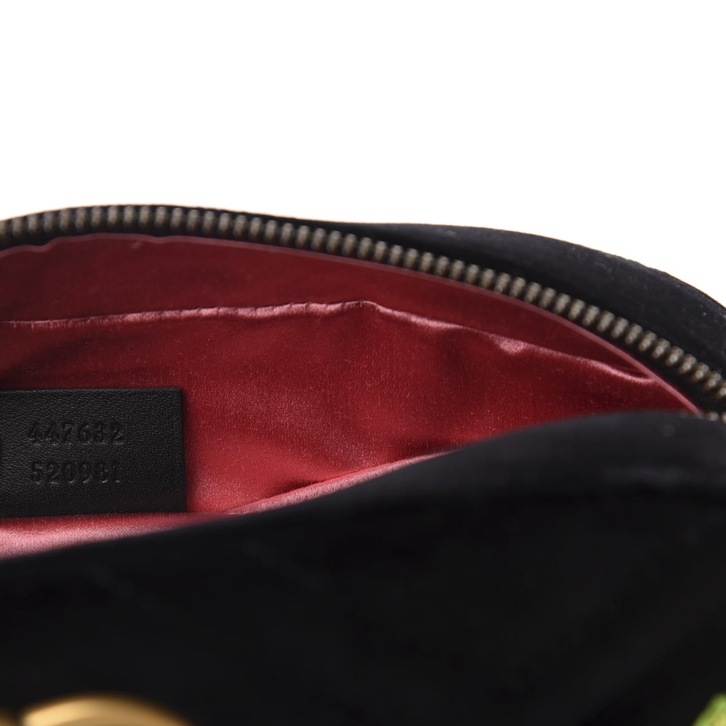Velvet Matelasse Deer Embroidered Small GG Marmont Chain Shoulder Bag Black