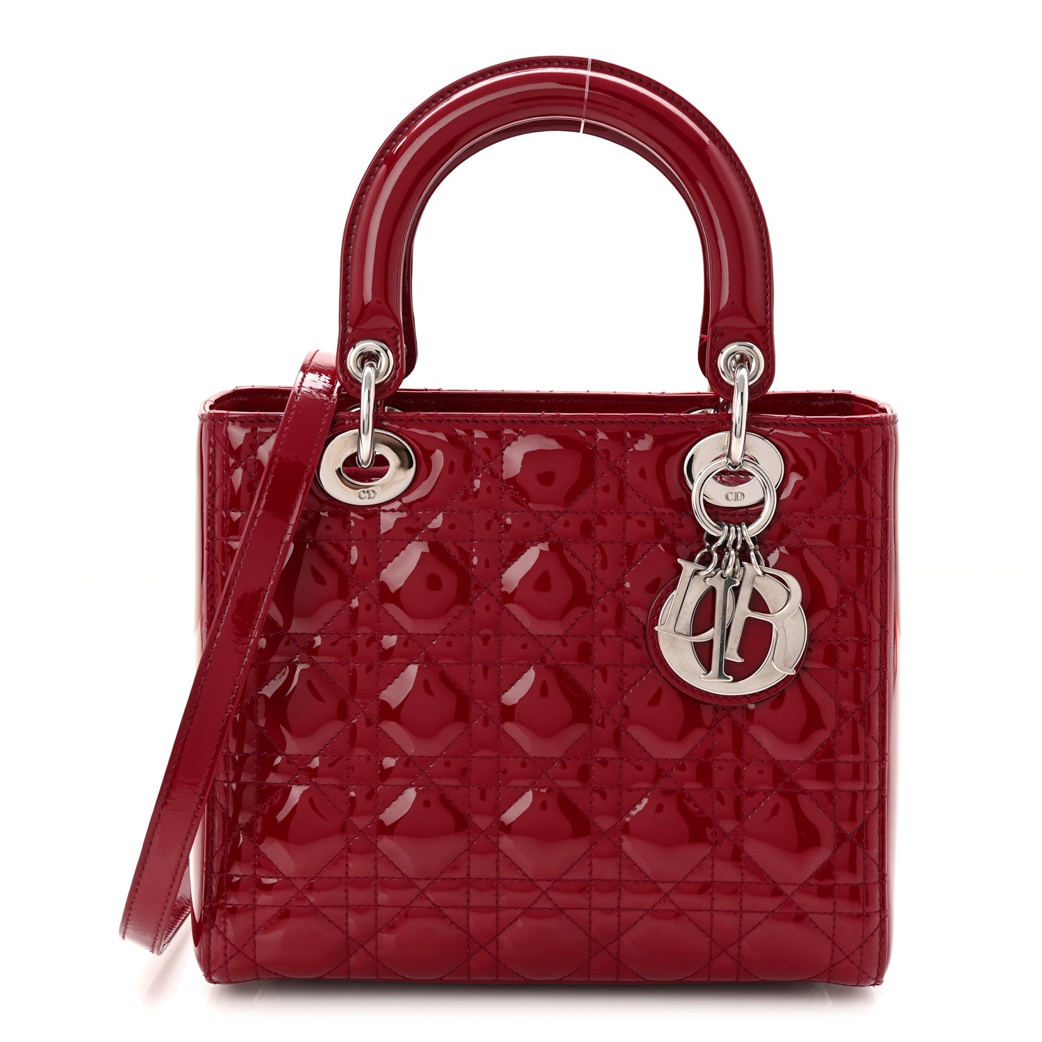 Christian Dior Patent Cannage Medium Lady Dior Red 1 of 10
