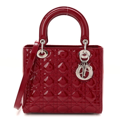 Christian Dior Patent Cannage Medium Lady Dior Red 1 of 10