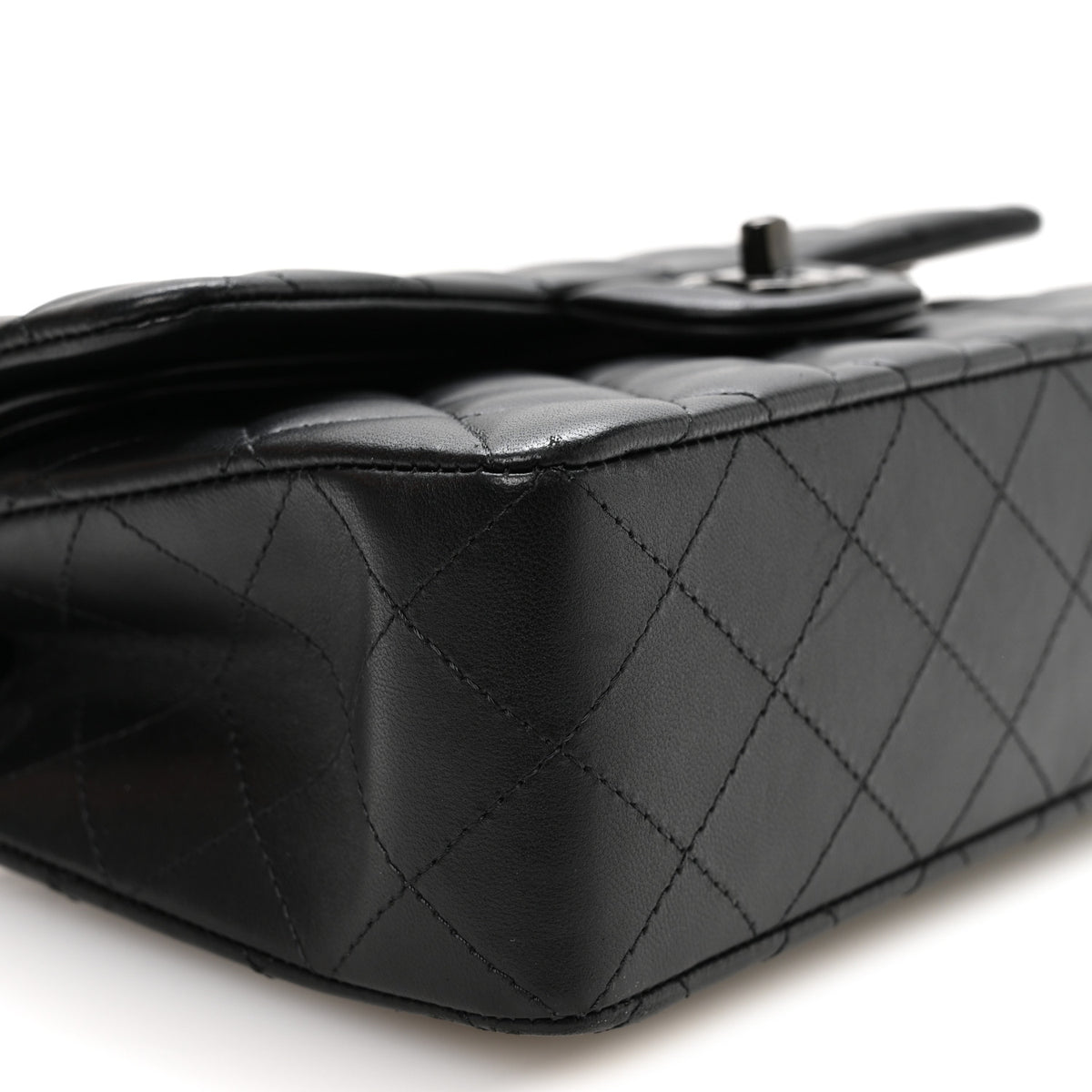 Lambskin Quilted Small Double Flap So Black