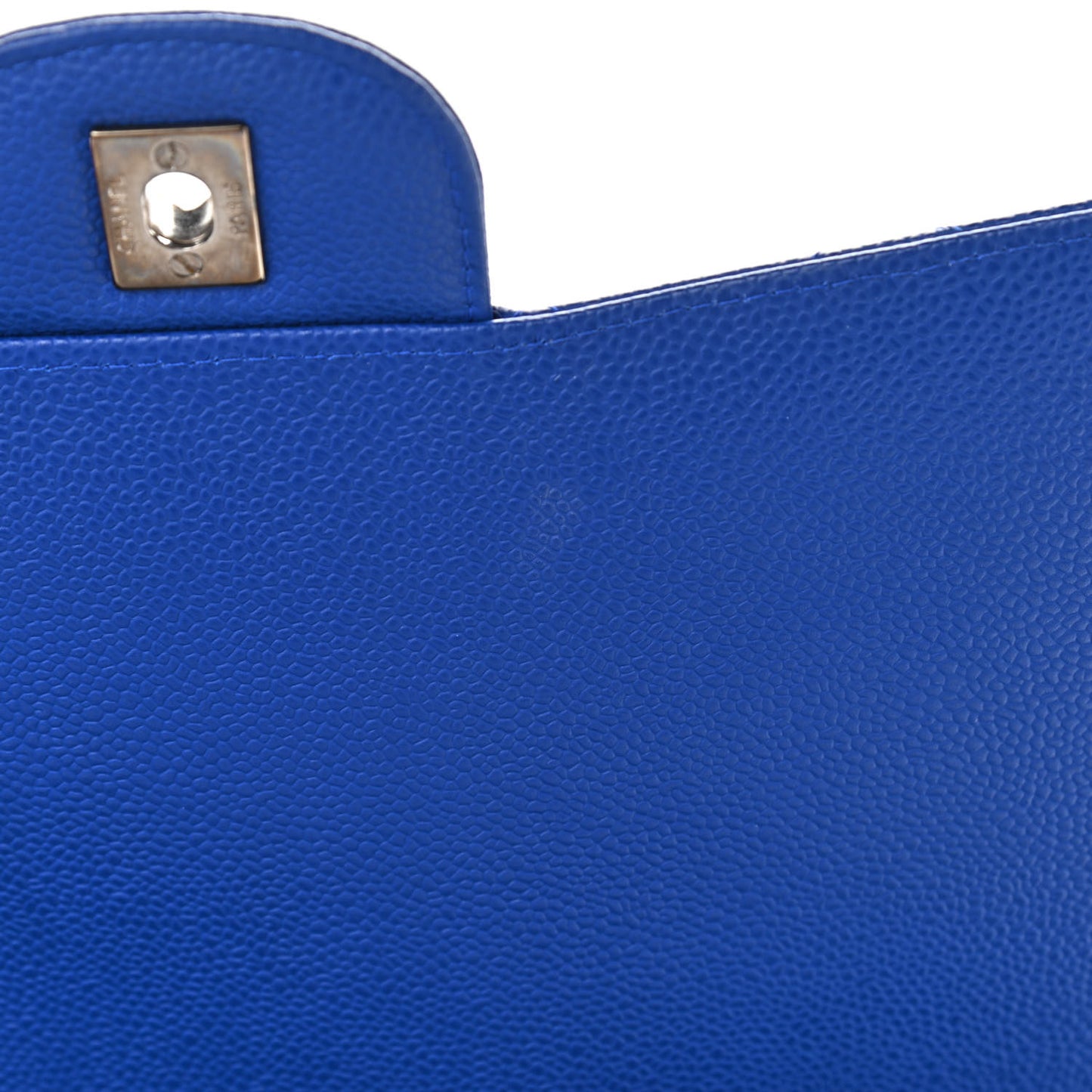 Caviar Quilted Maxi Single Flap Blue