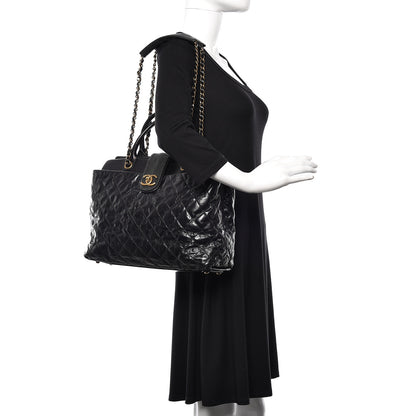 Chanel Glazed Calfskin Stingray Large Bindi CC Tote Black 2 of 11