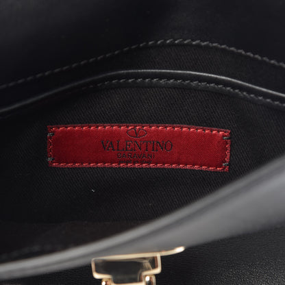 Valentino Garavani Vitello Rockstud Shoulder Flap Bag Black 6 of 8