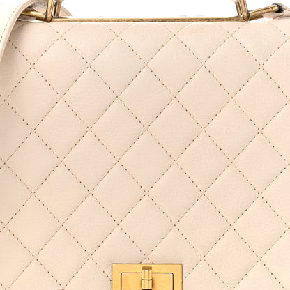 Chanel Goatskin Quilted Large Rita Top Handle Flap Beige 8 of 12