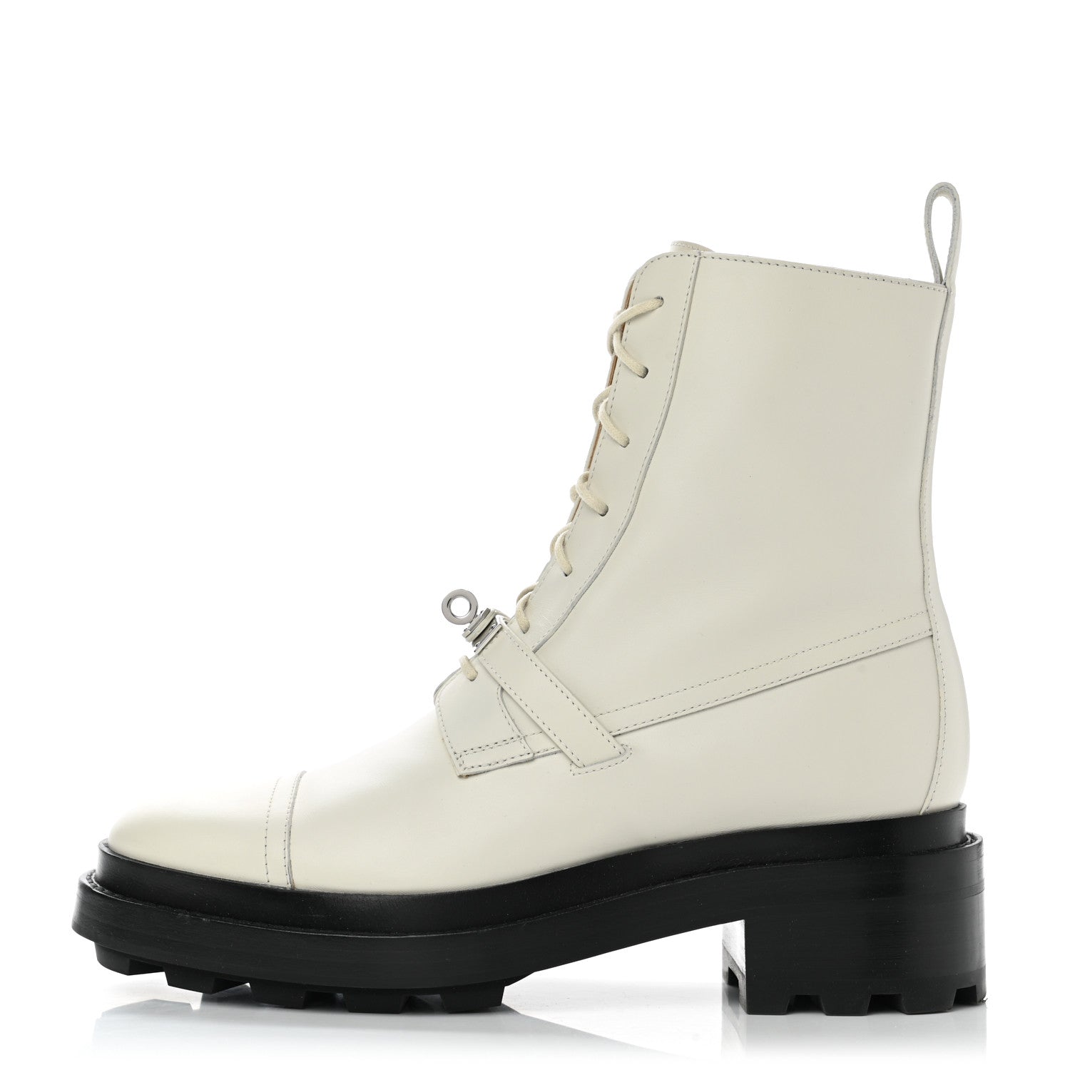 Hermes Glossed Calfskin Funk Ankle Boots 39 Beige Glaise 1 of 10