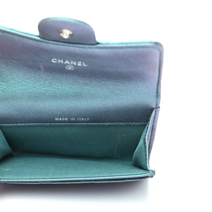 Chanel Iridescent Lambskin Quilted Flap Card Holder Turquoise 9 of 16