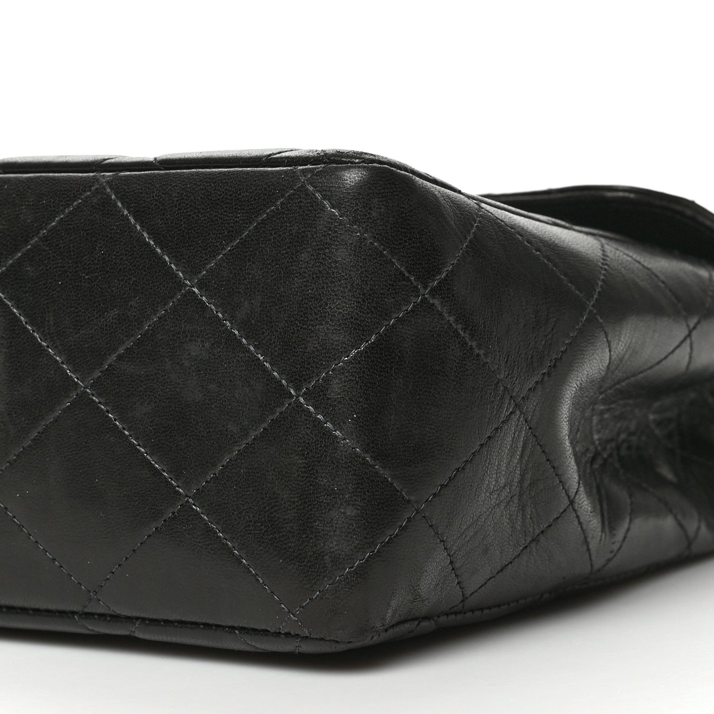 Lambskin Quilted Jumbo Single Flap Black