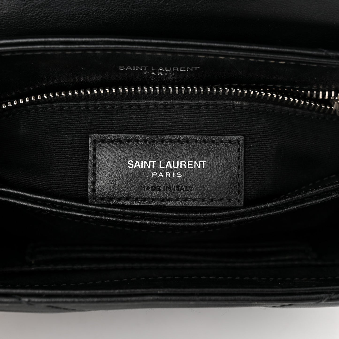 Calfskin Y Quilted Monogram Toy Loulou Crossbody Bag Black