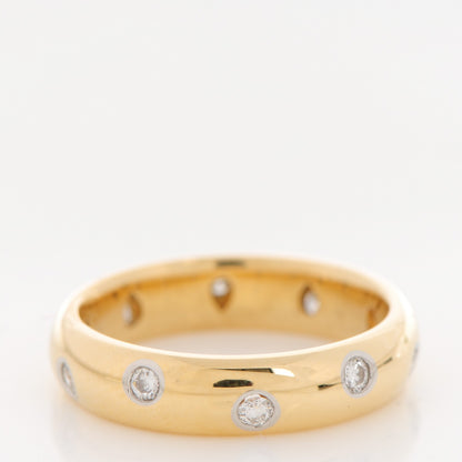 Tiffany 18K Yellow Gold Platinum Diamond 4mm Etoile Band Ring 48 4.5 3 of 4