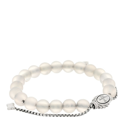 David Yurman Sterling Silver Chalcedony 8mm Spiritual Beads Adjustable Bracelet 2 of 3