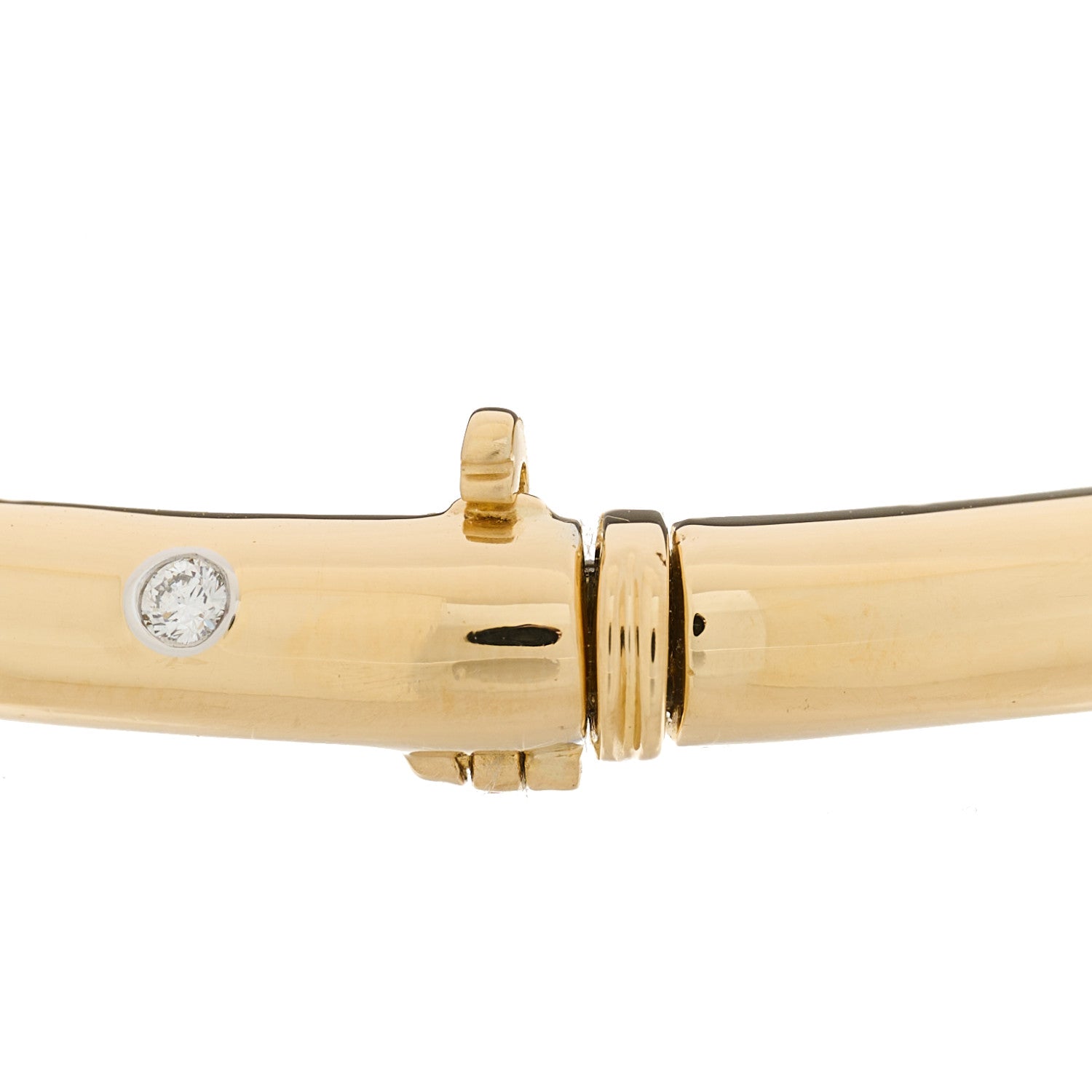 Tiffany 18K Yellow Gold Platinum Diamond 4.5mm Etoile Bangle Bracelet 4 of 4