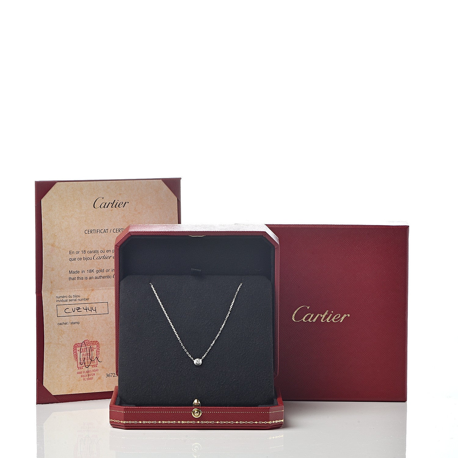 Cartier 18K White Gold Diamond LM D'Amour Pendant Necklace 7 of 7