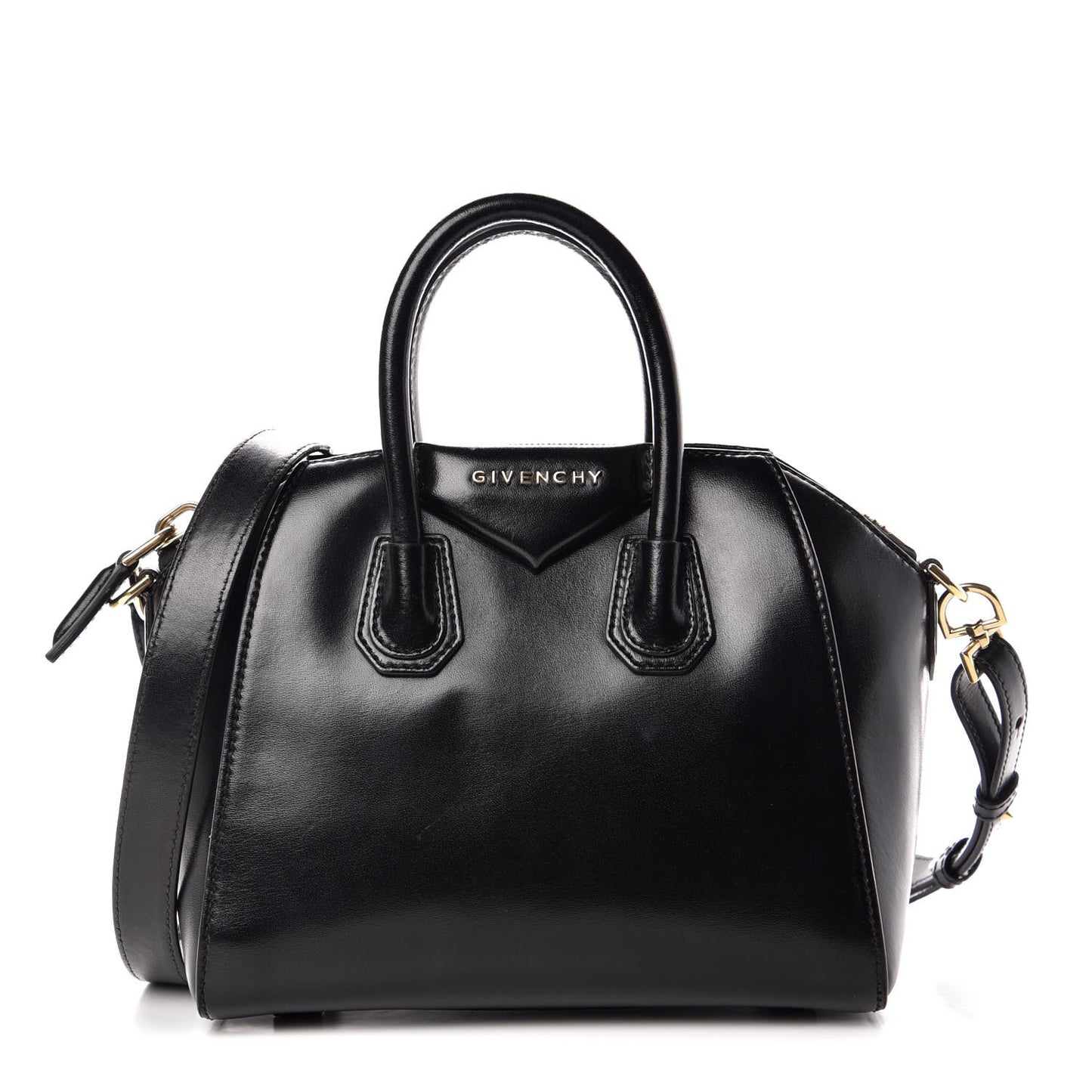 Shiny Lord Calfskin Mini Antigona Black