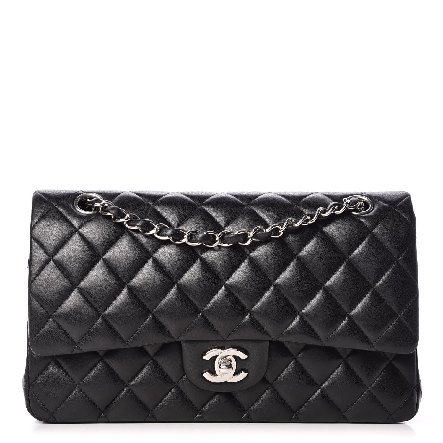 Chanel Lambskin Quilted Medium Double Flap Black 1 of 13