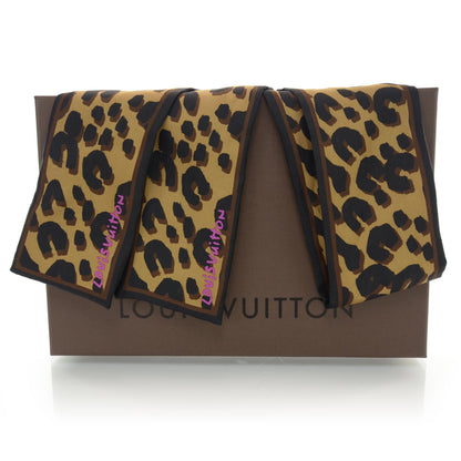 Louis Vuitton Silk Leopard Bandeau Scarf Marron 3 of 4