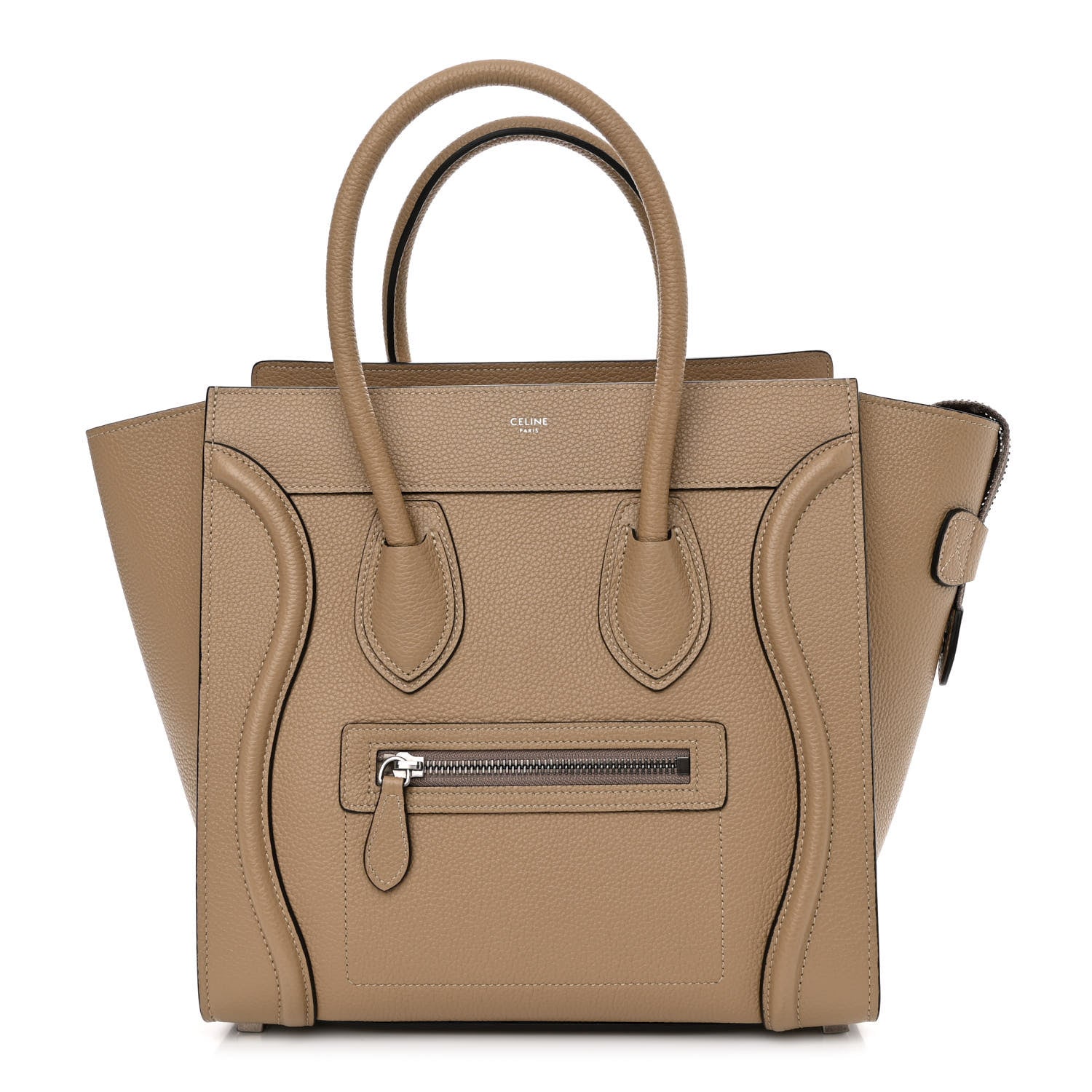 Celine Drummed Calfskin Micro Luggage Dune 1 of 11
