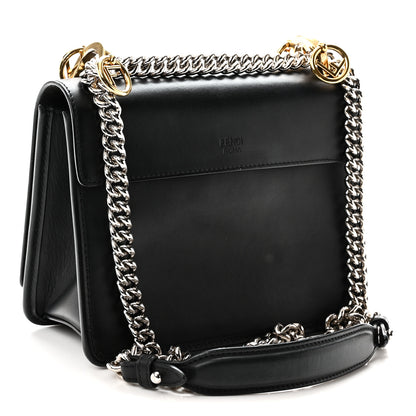 Fendi Vitello Century Velvet F is Fendi FF Small Kan I Shoulder Bag Black Tobacco 3 of 10