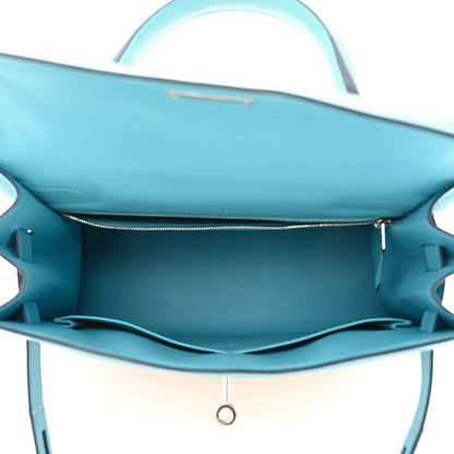Hermes Toile Swift Kelly Sellier 28 Bleu Du Nord 5 of 12