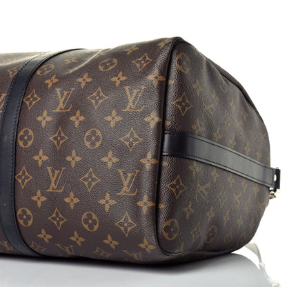 Louis Vuitton Monogram Macassar Keepall Bandouliere 45 8 of 9