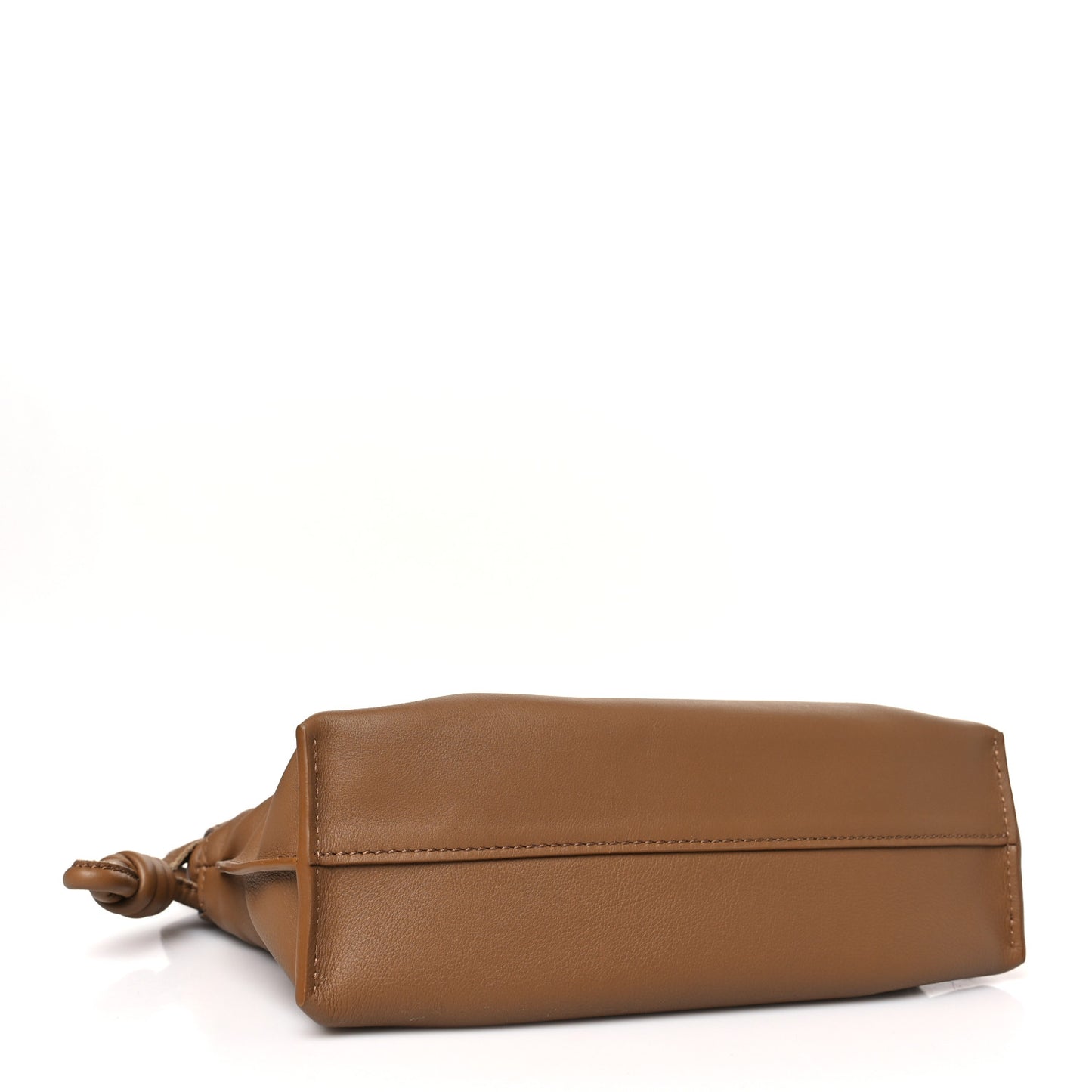 X SUNA FUJITA Nappa Flamenco Knot Clutch Brown