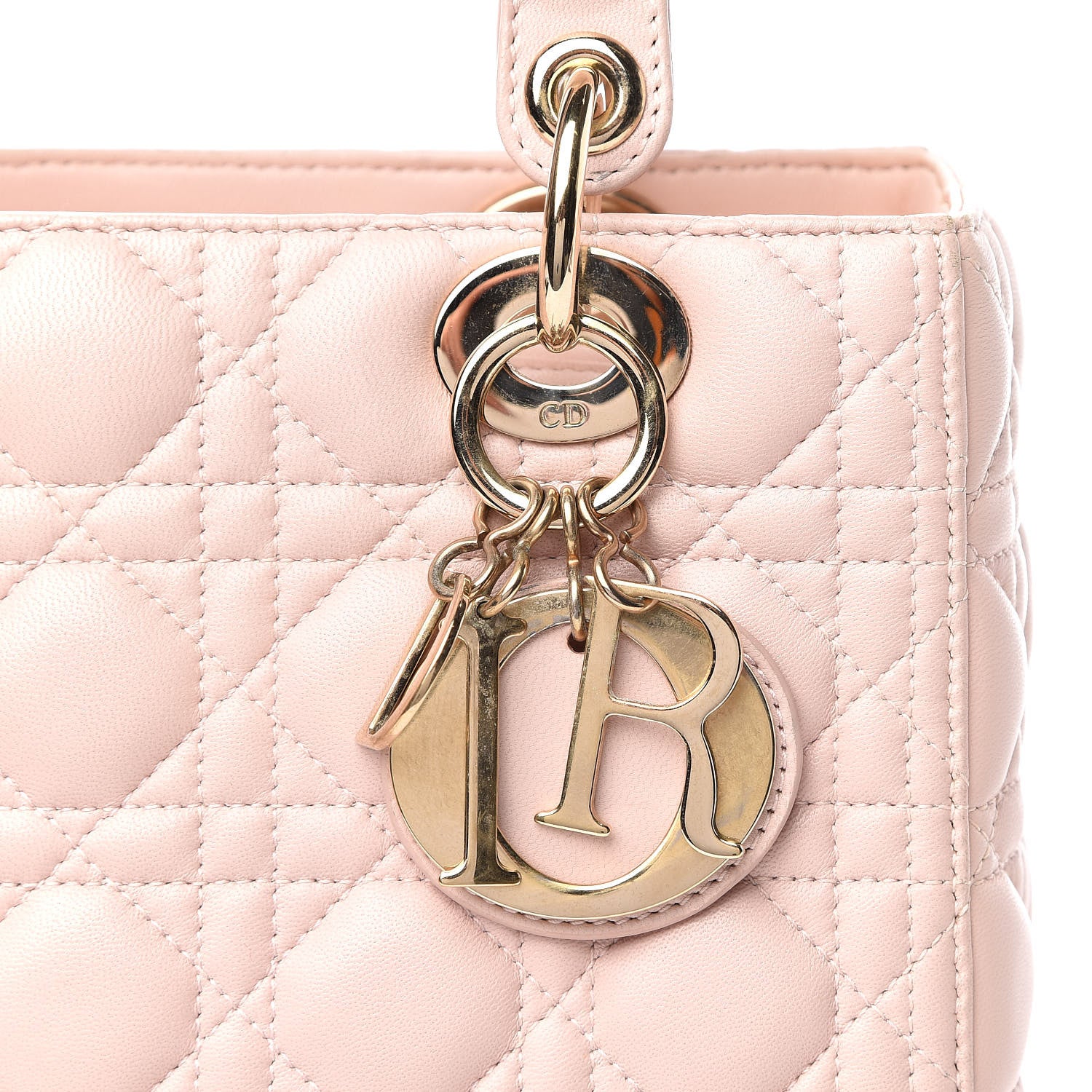 Christian Dior Lambskin Cannage Medium Lady Dior Light Pink 15 of 16